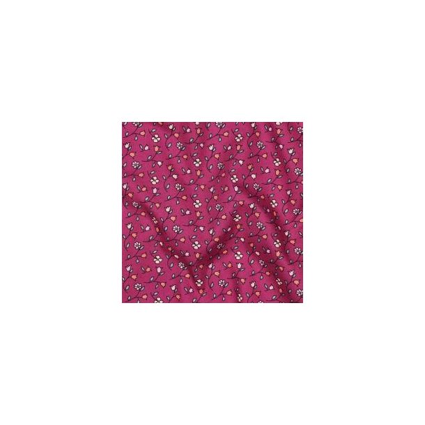 Fine poplin Flowers, Fuchsia