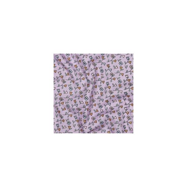 Fine poplin Flowers, lilac