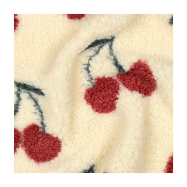 Teddy Jacquard cherries, Ecru