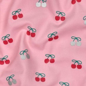 Babycord Foil cherries, Pink