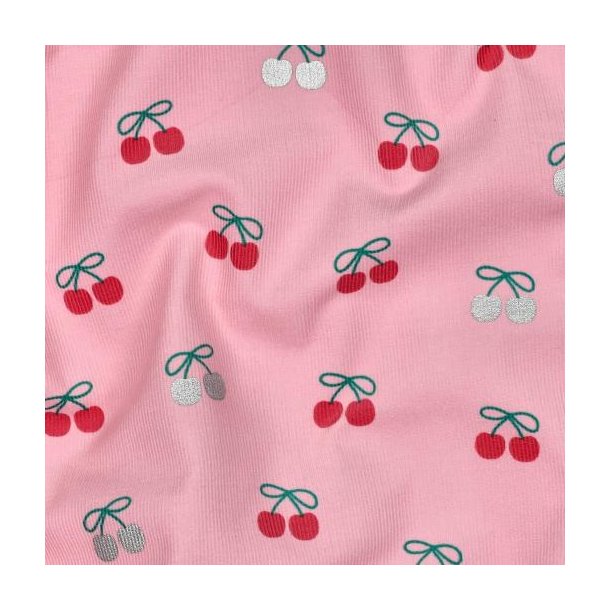 Babycord Foil cherries, Pink