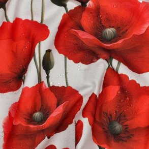 Textil voksdug, Valmuer Offwhite