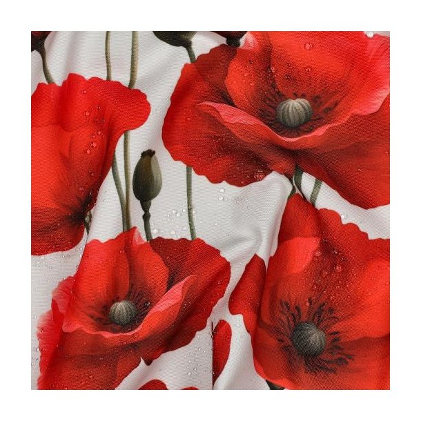 Textil voksdug, Valmuer Offwhite