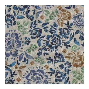 Canvas linen look digital Flowers, Blue