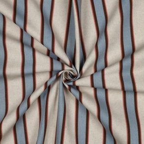 Canvas Linen look Stripes, Light blue