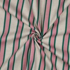 Canvas Linen look Stripes, Pink