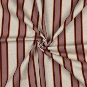 Canvas Linen look Stripes, Mauve