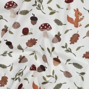 Fine poplin Digital Autumn, White