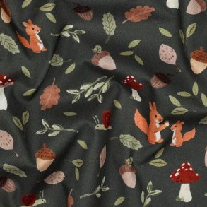 Fine poplin digital Flowers, Army green