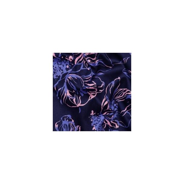 Cotton satin Flowers, Navy