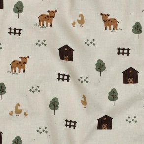 Poplin gots natural Farm animals