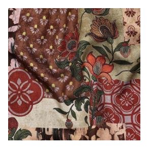 Cotton Satin digital Patchwork, Red