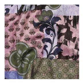 Cotton Satin digital Patchwork, Blue
