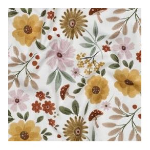 �kotex bomulds jersey Flowers, White