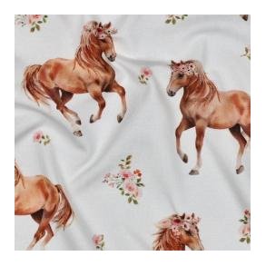 �kotex bomulds jersey digital Horses, White