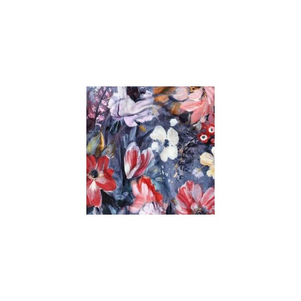 French Terry digital Flowers, Blue