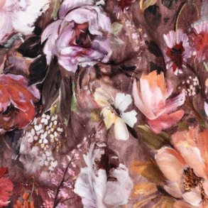 French Terry digital Flowers, Brown