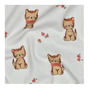 �kotex bomulds jersey Glitter Cats, Ecru