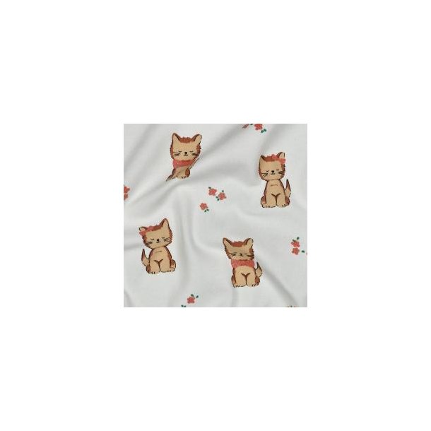 �kotex bomulds jersey Glitter Cats, Ecru