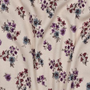 Rib jersey digital Flowers, Off white
