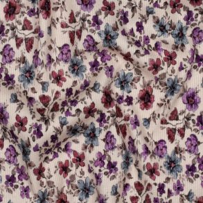 Rib jersey digital Flowers, Off white