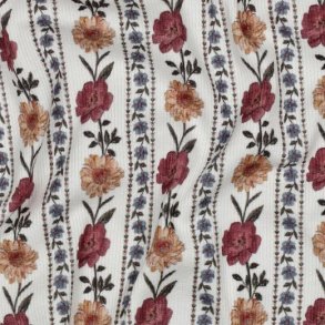 Rib jersey digital Flowers, Off white
