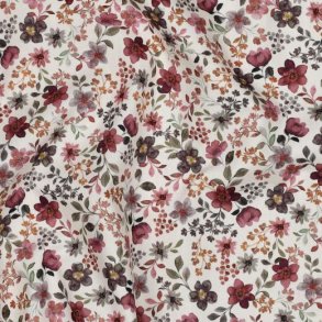 Fine poplin digital Flowers. Ecru