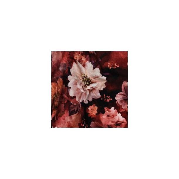 �kotex bomulds jersey Flowers, Red