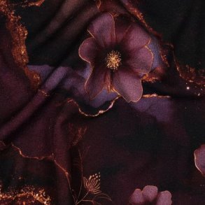 Punta Di Roma Digital Flowers, Aubergine