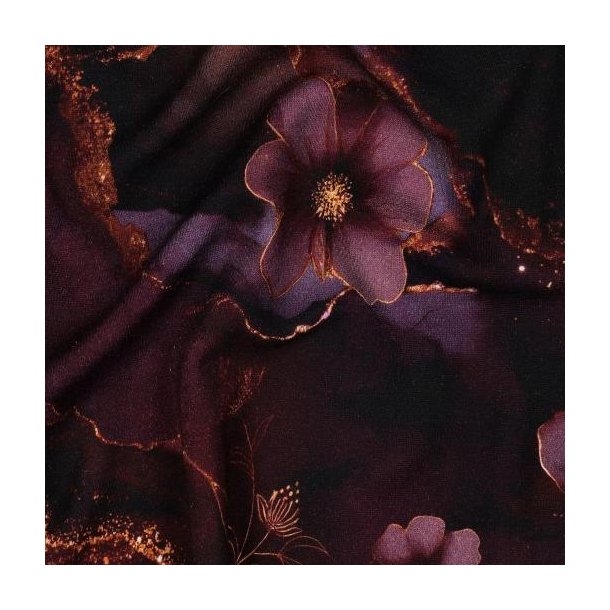 Punta Di Roma Digital Flowers, Aubergine
