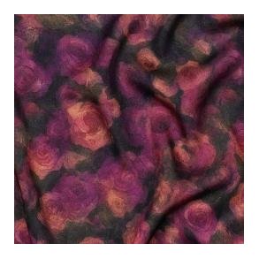 Viscose Satin digital Flowers, Purple
