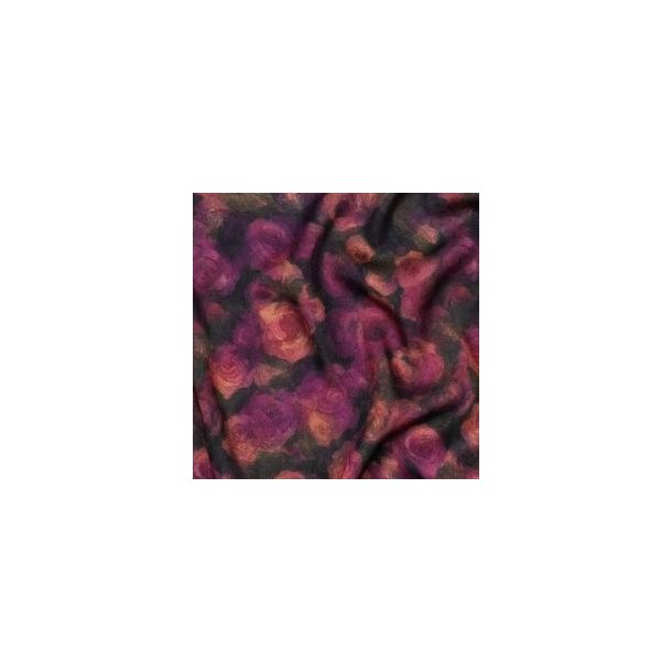 Viscose Satin digital Flowers, Purple