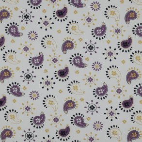 Fine poplin Glitter paisley, White