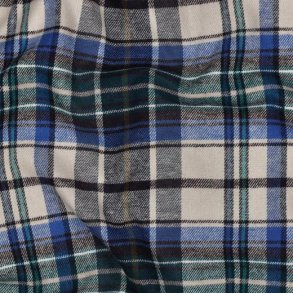 Cotton yarn dyed brushed checks, Blue