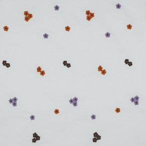 Cotton voile embroidery Flowers, Brick