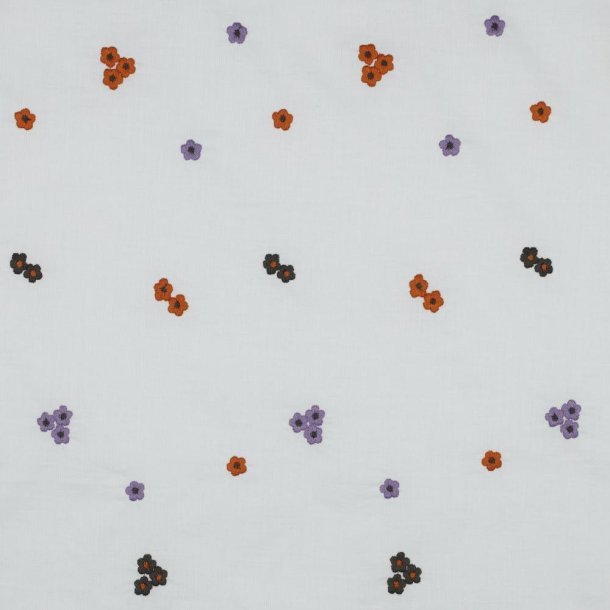Cotton voile embroidery Flowers, Brick