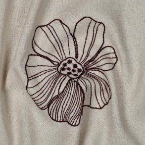 Linen viscose Embroidery Flowers,Natural