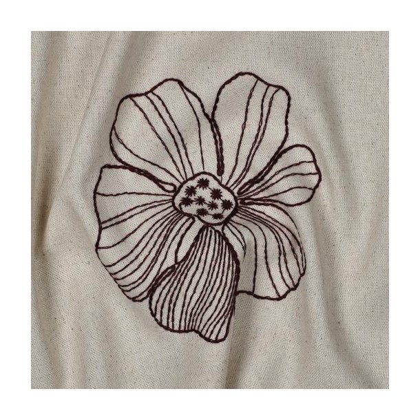 Linen viscose Embroidery Flowers,Natural