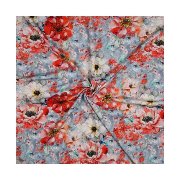 Viscose radiance digital Flowers, Multicolour