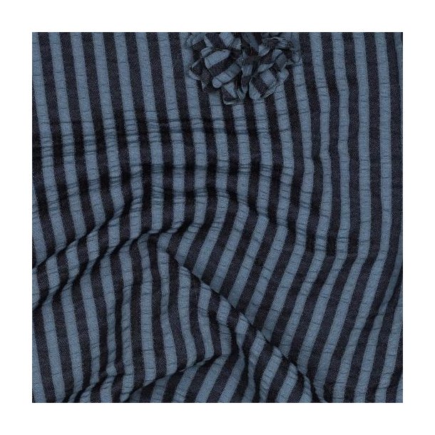 Viscose yarn dyed stripes Flowers, Navy
