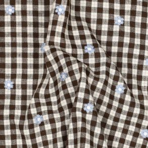 Cotton viscose Embroidery Flowers, Brown