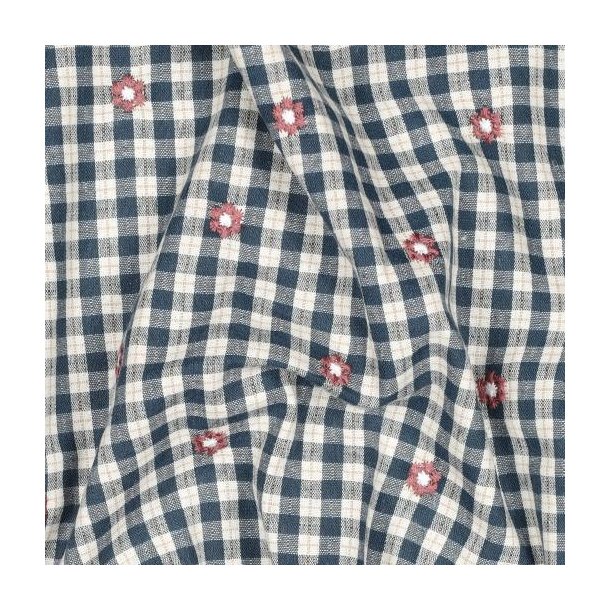 Cotton viscose Embroidery Flowers, Petrol