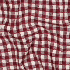 Cotton Yarn dyed checks, Burgundy