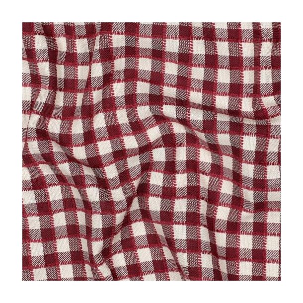 Cotton Yarn dyed checks, Burgundy