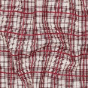 Cotton yarn dyed checks, Burgundy