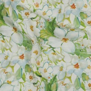 Viscose radiance digital Flowers, Green