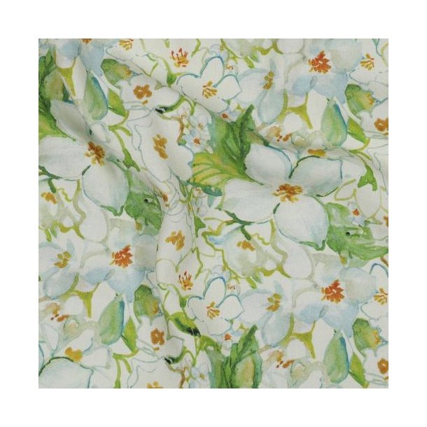 Viscose radiance digital Flowers, Green
