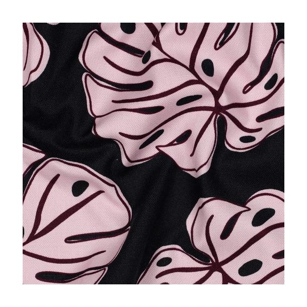 Canvas Monstera Leaves, Navy