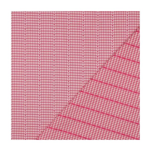 Cotton Jacquard Hearts, Pink