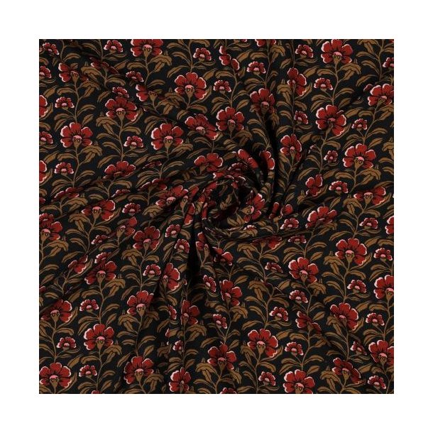 Viscose Radiance Flowers, Black